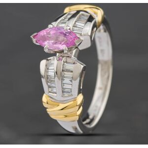 Pre-Owned Platinum 0.63ct Marquise Cut Pink Sapphire & 0.35ct Baguette Cut Diamond Dress Ring 43361068 Pre-Owned Platinum 0.63ct Marquise Cut Pink Sapphire & 0.35ct Baguette Cut Diamond Dress Ring 43361068