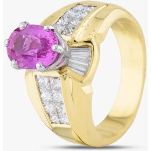 Pre-Owned 14ct Yellow Gold 2.15ct Oval Cut Sapphire & 1.22ct Diamond Set Shoulders Dress Ring 43361074 Pre-Owned 14ct Yellow Gold 2.15ct Oval Cut Sapphire & 1.22ct Diamond Set Shoulders Dress Ring 43361074