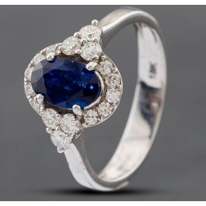 Pre-Owned 18ct White Gold Oval Cut Sapphire & Brilliant Cut Diamond Oval Cluster Ring 43361081 Pre-Owned 18ct White Gold Oval Cut Sapphire & Brilliant Cut Diamond Oval Cluster Ring 43361081