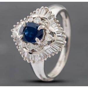 Pre-Owned Platinum Oval Cut Sapphire & Diamond Ballerina Cluster Ring 43361085 Pre-Owned Platinum Oval Cut Sapphire & Diamond Ballerina Cluster Ring 43361085