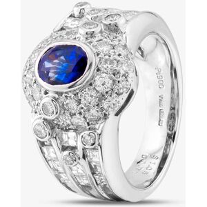 Pre-Owned Platinum Certificated 1.06ct Sapphire & 2.16ct Diamond Oval Cluster Ring 43361090 Pre-Owned Platinum Certificated 1.06ct Sapphire & 2.16ct Diamond Oval Cluster Ring 43361090