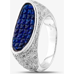 Pre-Owned 18ct White Gold Sapphire & Brilliant Cut Diamond Oval Pave Dress Ring 43361092 Pre-Owned 18ct White Gold Sapphire & Brilliant Cut Diamond Oval Pave Dress Ring 43361092