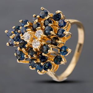 Pre-Owned 9ct Yellow Gold Sapphire & Brilliant Cut Diamond Fancy Heart Shape Cluster Ring 43361097 Pre-Owned 9ct Yellow Gold Sapphire & Brilliant Cut Diamond Fancy Heart Shape Cluster Ring 43361097