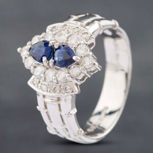 Pre-Owned Platinum Sapphire & 0.44ct Brilliant Cut Diamond Marquise Shape Cluster Ring 43361104 Pre-Owned Platinum Sapphire & 0.44ct Brilliant Cut Diamond Marquise Shape Cluster Ring 43361104