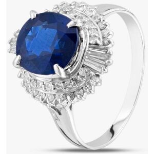 Pre-Owned Platinum 3.20ct Sapphire & 0.35ct Diamond Oval Cluster Ring 43361121 Pre-Owned Platinum 3.20ct Sapphire & 0.35ct Diamond Oval Cluster Ring 43361121