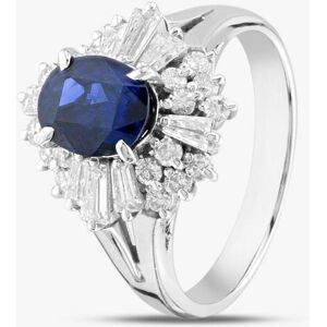 Pre-Owned Platinum Certificated 1.71ct Sapphire & 0.71ct Brilliant Cut Diamond Oval Cluster Ring 43361125 Pre-Owned Platinum Certificated 1.71ct Sapphire & 0.71ct Brilliant Cut Diamond Oval Cluster Ring 43361125