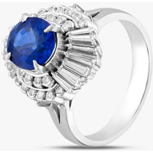 Pre-Owned Platinum 2.01ct Sapphire & 0.93ct Diamond Oval Cluster Ring 43361127 Pre-Owned Platinum 2.01ct Sapphire & 0.93ct Diamond Oval Cluster Ring 43361127