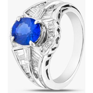 Pre-Owned Platinum 1.93ct Sapphire & 0.86ct Diamond Oval Cluster Ring 43361128 Pre-Owned Platinum 1.93ct Sapphire & 0.86ct Diamond Oval Cluster Ring 43361128