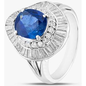 Pre-Owned Platinum 3.26ct Sapphire & 1.77ct Diamond Oval Ballerina Cluster Ring 43361133 Pre-Owned Platinum 3.26ct Sapphire & 1.77ct Diamond Oval Ballerina Cluster Ring 43361133