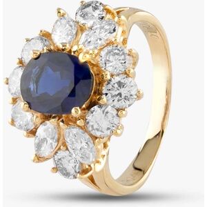 Pre-Owned 18ct Yellow Gold 1.46ct Sapphire & 1.80ct Diamond Cluster Ring 433615632 Pre-Owned 18ct Yellow Gold 1.46ct Sapphire & 1.80ct Diamond Cluster Ring 433615632
