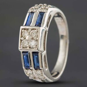 Pre-Owned Platinum 0.63ct Sapphire & 0.34ct Brilliant Cut Diamond Dress Ring 433615770 Pre-Owned Platinum 0.63ct Sapphire & 0.34ct Brilliant Cut Diamond Dress Ring 433615770