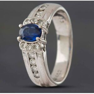 Pre-Owned Platinum 0.45ct Sapphire & 0.33ct Brilliant Cut Diamond Dress Ring 433615797 Pre-Owned Platinum 0.45ct Sapphire & 0.33ct Brilliant Cut Diamond Dress Ring 433615797