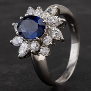Pre-Owned Platinum 1.46ct Sapphire & 0.96ct Diamond Cluster Ring 4336235 Pre-Owned Platinum 1.46ct Sapphire & 0.96ct Diamond Cluster Ring 4336235
