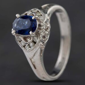 Pre-Owned Platinum 0.72ct Sapphire & 0.15ct Brilliant Cut Diamond Cluster Ring 4336294 Pre-Owned Platinum 0.72ct Sapphire & 0.15ct Brilliant Cut Diamond Cluster Ring 4336294