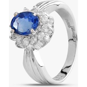 Pre-Owned Platinum 1.74ct Sapphire & 0.40ct Brilliant Cut Diamond Cluster Ring 4336297 Pre-Owned Platinum 1.74ct Sapphire & 0.40ct Brilliant Cut Diamond Cluster Ring 4336297