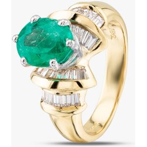 Pre-Owned 14ct Yellow Gold 2.13ct Oval Cut Emerald & 0.80ct Baguette Cut Diamond Set Shoulders Dress Ring 43371022 Pre-Owned 14ct Yellow Gold 2.13ct Oval Cut Emerald & 0.80ct Baguette Cut Diamond Set Shoulders Dress Ring 43371022