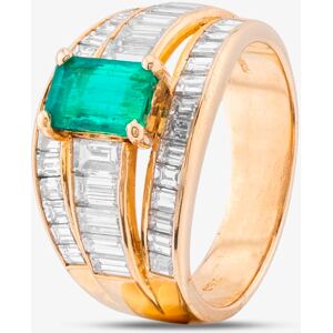Pre-Owned 18ct Yellow Gold Emerald & Baguette Cut Diamond Three Row Ring 43371031 Pre-Owned 18ct Yellow Gold Emerald & Baguette Cut Diamond Three Row Ring 43371031