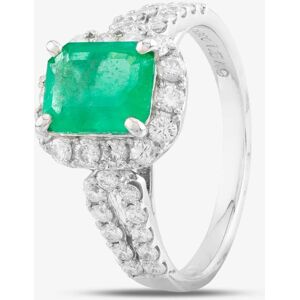 Pre-Owned Platinum 1.54ct Emerald & 0.75ct Brilliant Cut Diamond Cluster Ring 4337103 Pre-Owned Platinum 1.54ct Emerald & 0.75ct Brilliant Cut Diamond Cluster Ring 4337103