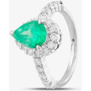 Pre-Owned Platinum 1.43ct Emerald & 0.70ct Brilliant Cut Diamond Pear Shaped Cluster Ring 4337104 Pre-Owned Platinum 1.43ct Emerald & 0.70ct Brilliant Cut Diamond Pear Shaped Cluster Ring 4337104