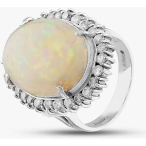 Pre-Owned Platinum 7.66ct Opal & 1.24ct Brilliant Cut Diamond Cluster Ring 433800125 Pre-Owned Platinum 7.66ct Opal & 1.24ct Brilliant Cut Diamond Cluster Ring 433800125