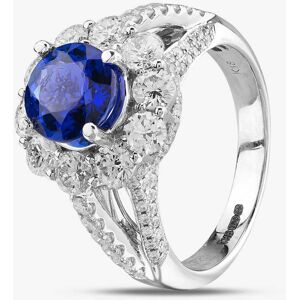 Pre-Owned 18ct White Gold 1.81ct Tanzanite & 2.03ct Diamond Round Halo Ring 4338036 Pre-Owned 18ct White Gold 1.81ct Tanzanite & 2.03ct Diamond Round Halo Ring 4338036