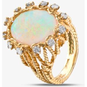 Pre-Owned 9ct Yellow Gold Oval Opal & Brilliant Cut Diamond Cluster Ring 43381008 Pre-Owned 9ct Yellow Gold Oval Opal & Brilliant Cut Diamond Cluster Ring 43381008
