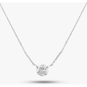 Pre-Owned 14ct White Gold 0.72ct Brilliant Cut Diamond Pendant & 16-18 Inch Trace Chain 4314155117 Pre-Owned 14ct White Gold 0.72ct Brilliant Cut Diamond Pendant & 16-18 Inch Trace Chain 4314155117