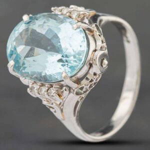 Pre-Owned Platinum 7.93ct Aquamarine & 0.08ct Brilliant Cut Diamond Oval Dress Ring 43401007 Pre-Owned Platinum 7.93ct Aquamarine & 0.08ct Brilliant Cut Diamond Oval Dress Ring 43401007