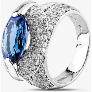 Pre-Owned 18ct White Gold 2.97ct Tanzanite & 1.42ct Brilliant Cut Diamond Oval Cluster Ring 4341025 Pre-Owned 18ct White Gold 2.97ct Tanzanite & 1.42ct Brilliant Cut Diamond Oval Cluster Ring 4341025