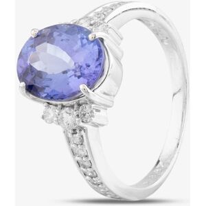 Pre-Owned Platinum 3.37ct Tanzanite & 0.28ct Brilliant Cut Diamond Oval Cluster Ring 4341030 Pre-Owned Platinum 3.37ct Tanzanite & 0.28ct Brilliant Cut Diamond Oval Cluster Ring 4341030