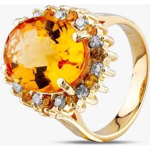 Pre-Owned 14ct Yellow Gold 7.68ct Citrine & Brilliant Cut Diamond & 0.55ct Yellow Sapphire Oval Cluster Ring 4343009 Pre-Owned 14ct Yellow Gold 7.68ct Citrine & Brilliant Cut Diamond & 0.55ct Yellow Sapphire Oval Cluster Ring 4343009