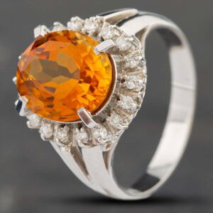 Pre-Owned Platinum Certificated Citrine & 0.18ct Brilliant Cut Diamond Oval Dress Ring 43431003 Pre-Owned Platinum Certificated Citrine & 0.18ct Brilliant Cut Diamond Oval Dress Ring 43431003