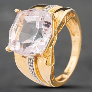 Pre-Owned 14ct Yellow Gold Certificated 13.5ct Pink Topaz & 0.04ct Single Cut Diamond Dress Ring 43451009 Pre-Owned 14ct Yellow Gold Certificated 13.5ct Pink Topaz & 0.04ct Single Cut Diamond Dress Ring 43451009