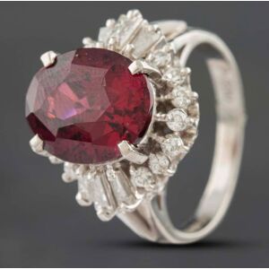 Pre-Owned Platinum 5.87ct Garnet & 0.66ct Diamond Oval Cluster Ring 434715718 Pre-Owned Platinum 5.87ct Garnet & 0.66ct Diamond Oval Cluster Ring 434715718