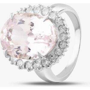 Pre-Owned Platinum 11.57ct Kunzite & 1.02ct Brilliant Cut Diamond Large Oval Cluster Ring 43501002 Pre-Owned Platinum 11.57ct Kunzite & 1.02ct Brilliant Cut Diamond Large Oval Cluster Ring 43501002
