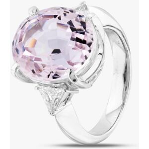 Pre-Owned Platinum 12.0ct Pink Oval Cut Kunzite & 0.37ct Trillion Cut Diamond Dress Ring 43501009 Pre-Owned Platinum 12.0ct Pink Oval Cut Kunzite & 0.37ct Trillion Cut Diamond Dress Ring 43501009