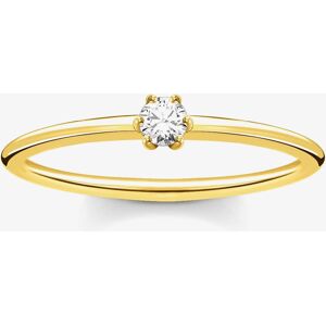 THOMAS SABO Gold Plated Small Six Claw Cubic Zirconia Ring TR2312-414-14-52 THOMAS SABO Gold Plated Small Six Claw Cubic Zirconia Ring TR2312-414-14-52