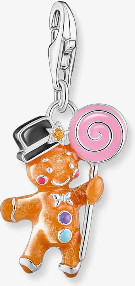 THOMAS SABO Silver Brown Enamel Gingerbread Man Charm 2064-691-7