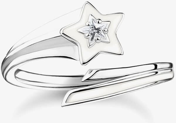 THOMAS SABO Silver Shooting Star White Enamel Ring TR2443-041-14-54