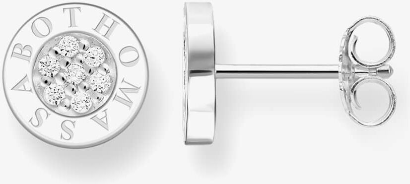 THOMAS SABO Round Cubic Zirconia Logo Stud Earrings