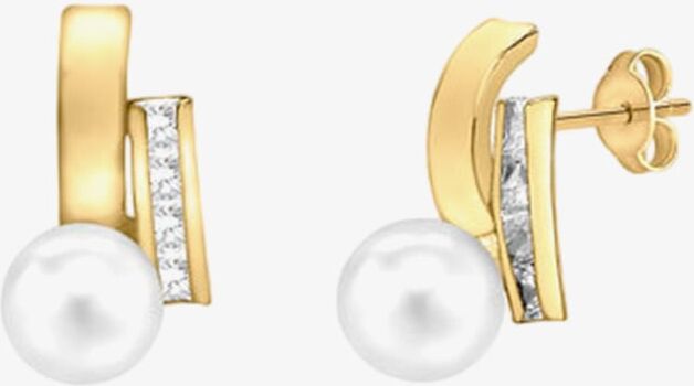 Pearl Lustre 9ct Yellow Gold Freshwater Pearl & Cubic Zirconia Stud Earrings 1.58.9999
