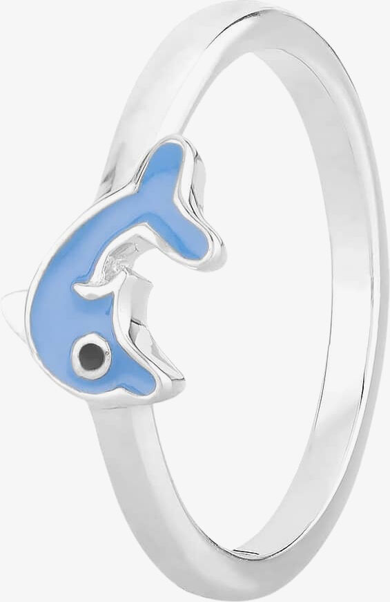 Fleur Kids Sterling Silver Blue Enamel Dolphin Ring AZR222904 48
