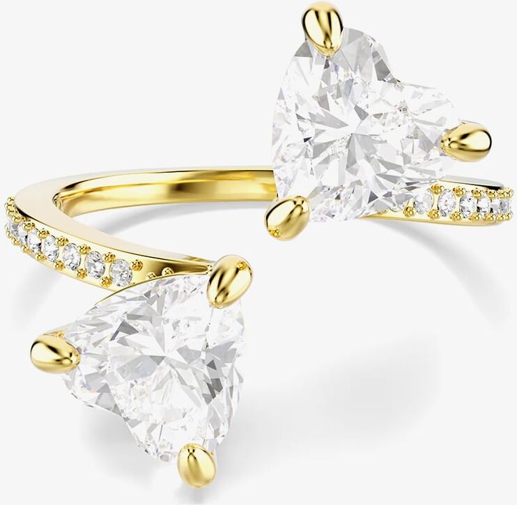 Swarovski Mesmera Gold Tone Plated Double Heart Zirconia Ring 5733481 52