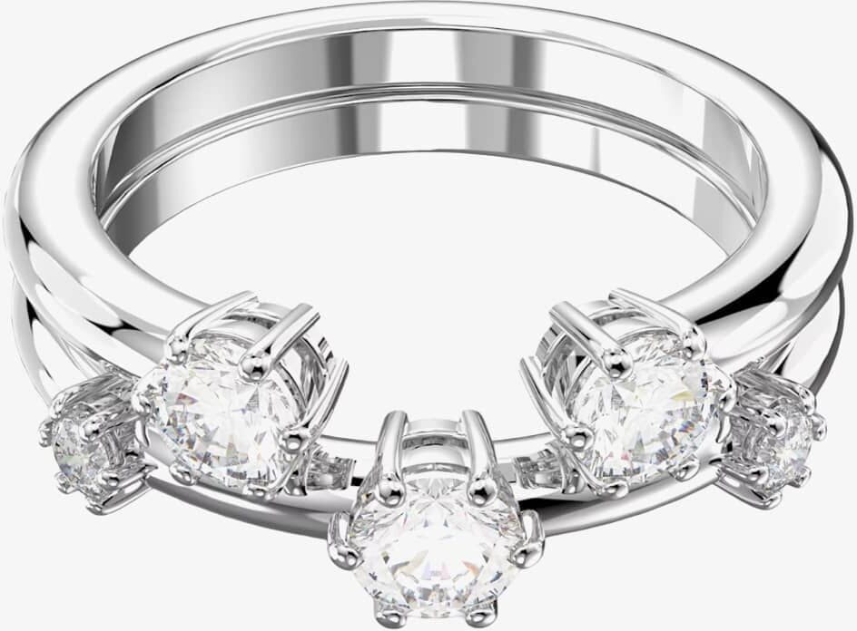 Swarovski Constella Double Set Rhodium Plated Ring 5640961 55