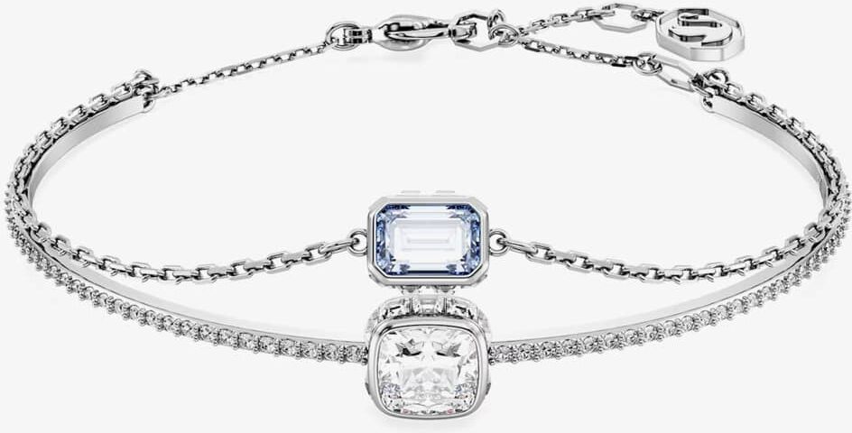 Swarovski Stilla Blue Mixed Cuts Rhodium Plated Bangle 5668244 (M)