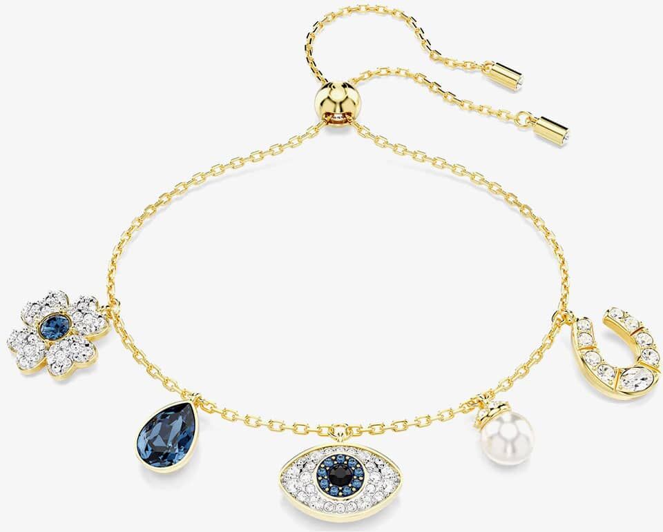Swarovski Symbolica Gold Tone Plated Evil Eye Mixed Charm Bracelet 5692162