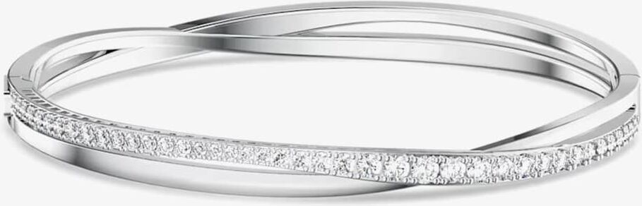 Swarovski Twist Cross Over White Crystal Bangle 5572725 S