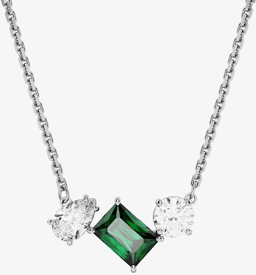 Swarovski Mesmera Green Mixed Cuts Rhodium Plated Necklace 5668278
