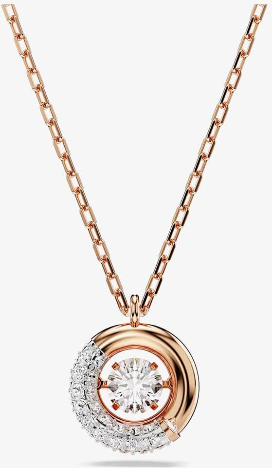 Swarovski Dextera Rose Gold Tone Plated Crystal Circle Necklace 5692257