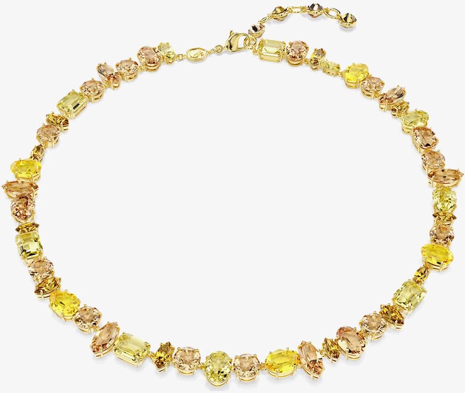Swarovski Gema Gold Tone Plated Mixed Yellow Crystal Tennis Necklace 5718071